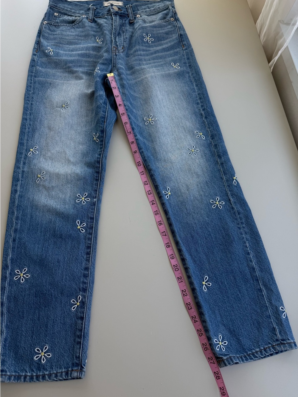 Madewell Daisy Embroidered Perfect Summer Jeans 27 - Picture 10 of 14